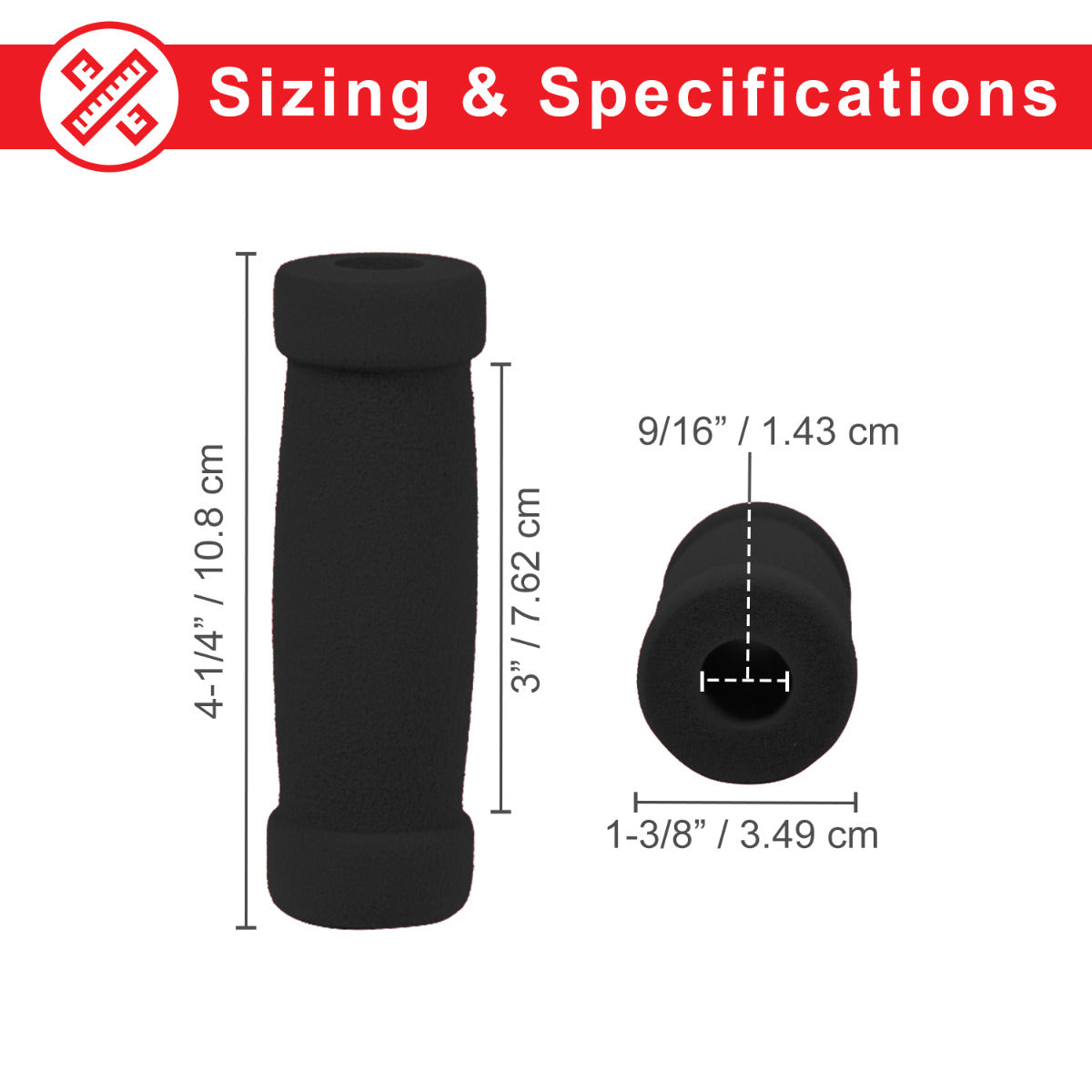 Handlebar Grip Set for the Micro Mini Kick Scooter, featuring a black foam-covered handle designed for a comfortable grip, displayed on a white background.