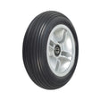 Black Foam Filled Front Wheel Assembly for the 4-Wheel Pride Revo (SC64) featuring a black tire with a silver rim, designed for reliable performance and stylish appearance.