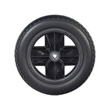 12.5 Drive Wheel Assembly for the Jazzy EVO 613 Power Chair featuring a black tire with a metal rim, designed as a replacement part for either the left or right side of the chair.