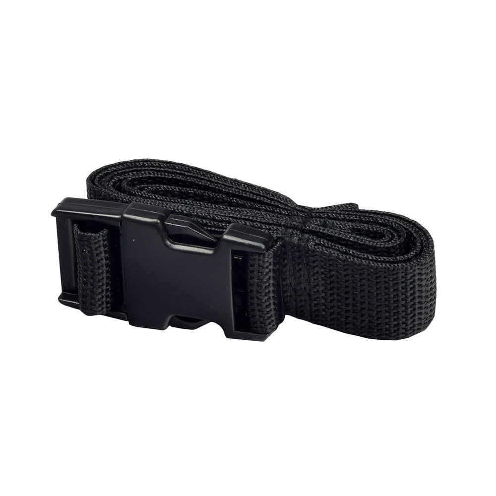 58 Battery Strap for the Pride Celebrity X (SC4001/SC4401) featuring a black strap with a plastic buckle, designed to secure the battery within the scooter's compartment.