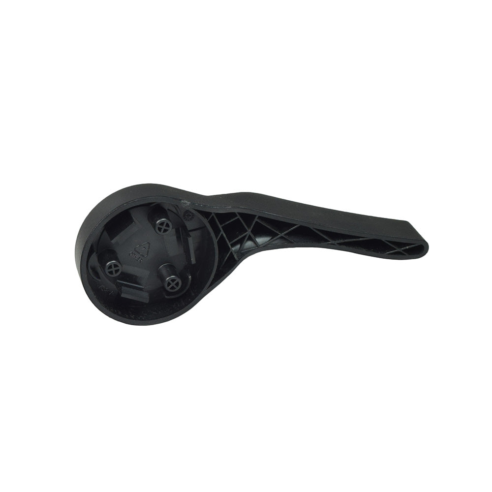 Recline Handle for Jazzy Power Chairs with Hi-Back Comfort Seats, a black plastic handle featuring a circular adjuster with four screws, designed for easy seat back recline adjustment.