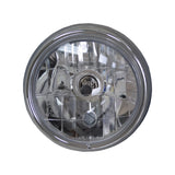 Headlight for the Pride Sport Rider, featuring a circular metal frame with a central hole, ready to mount for enhanced visibility and style on your scooter.