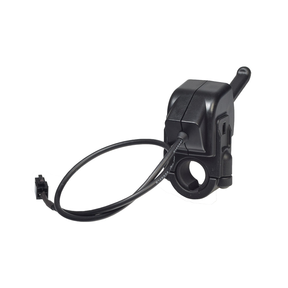 Throttle Assembly (Speed Dial) for the Pride Sport Rider, featuring a black device with an attached wire. Designed to replace damaged throttle systems, ensuring smooth and controlled operation of your mobility scooter.