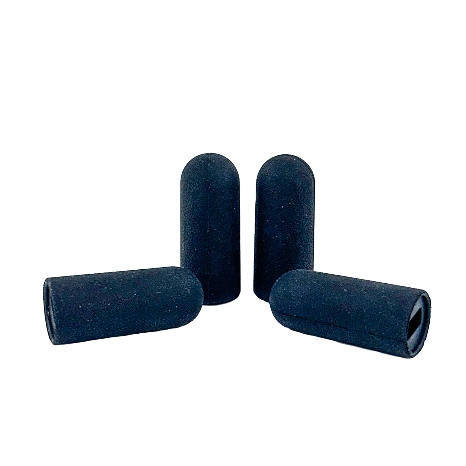 Brake Handle Knob for Pride Stylus & Stylus LS Manual Wheelchairs, shown as a group of small black cylindrical objects, designed to fit onto the end of wheelchair brake handles.