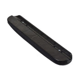 Desk Length Armrest Pad for the Pride Stylus & Stylus LS Manual Wheelchair: A black upholstered armrest pad with multiple holes, designed to replace worn-out parts on your wheelchair.