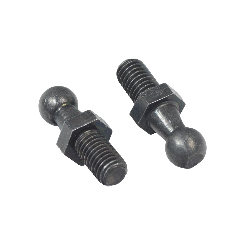 Shock Dampener for the Quantum Q6 Edge: Close-up of metal bolts with spherical ends, integral to the power chair's front caster suspension system, showcasing a 60 mm stroke feature.