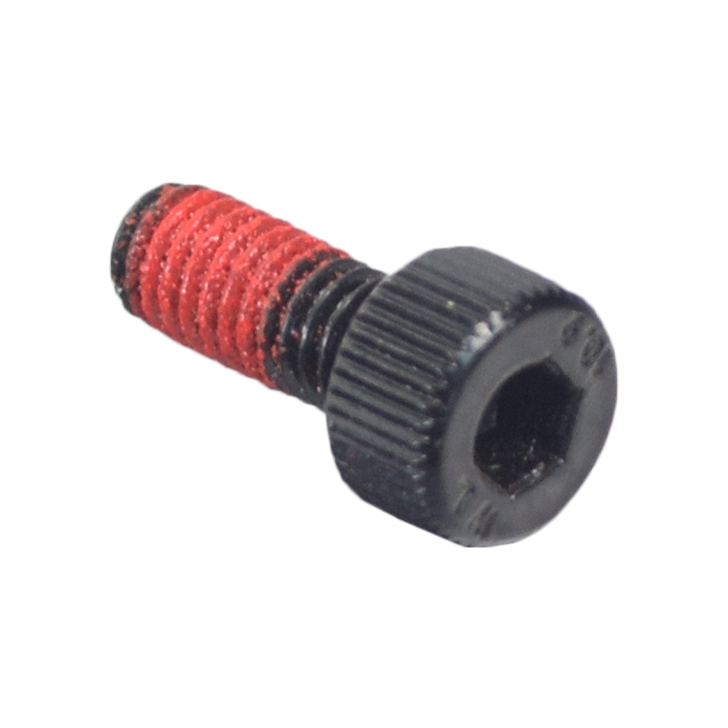 Tiller Lock Knob Screw for Go-Go, Mega-Motion, & Pride Travel Mobility Scooters, featuring a black and red screw with a black cap, essential for securing the tiller lock knob on lightweight scooters.