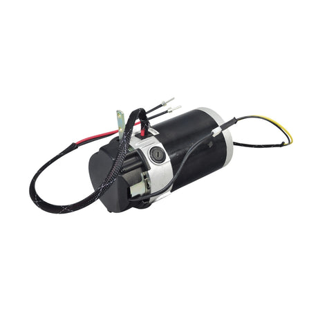 Motor Brake Assembly for the Pride Victory Sport (S710DXW) & Victory LX Sport (S710LXW), featuring a black and silver motor with attached wires and cables.