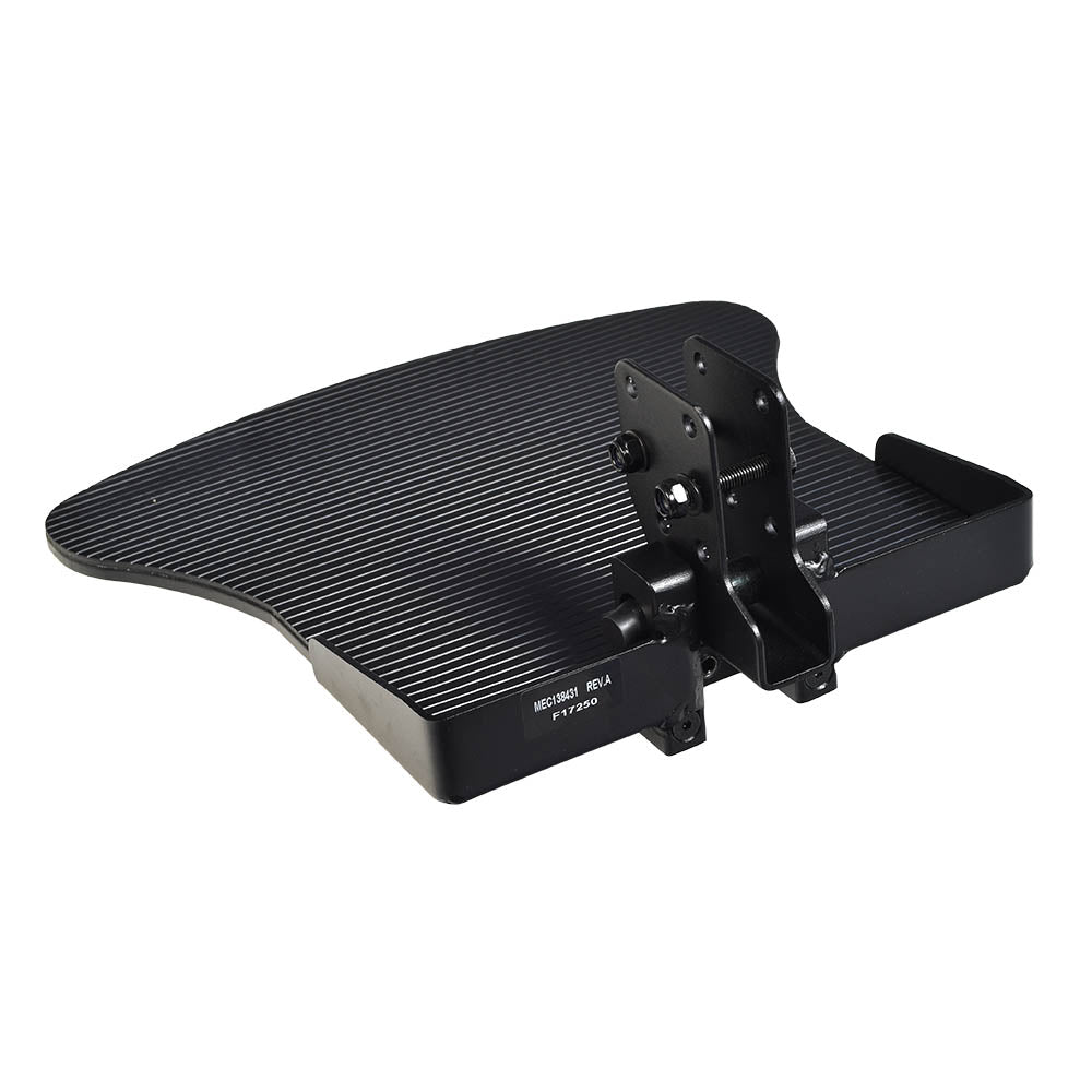 Extra Large Foot Platform with Mounting Bracket for the Quantum Q6 Edge Series, featuring a robust black metal build and visible mounting hardware.