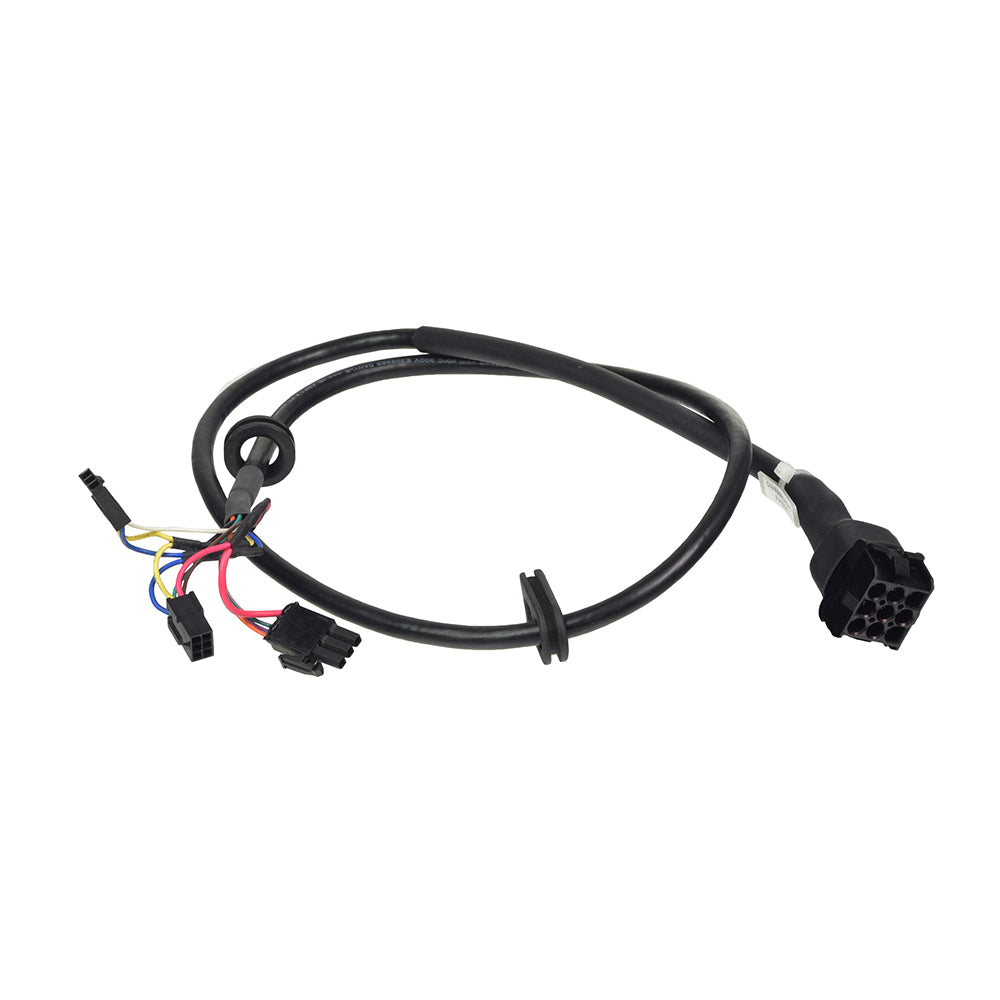 Front to Rear Harness for the Go-Go Elite Traveller (SC40E) showing a black cable with multiple colored wires, a connector, and a clip, essential for connecting console-mounted controls on the 3-wheel scooter.