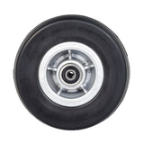 6x2 Low Impact Caster Wheel Assembly with Black Tire for the Jazzy 600 ES, featuring a black wheel with a silver rim, designed for both the front and rear articulating beam assemblies.