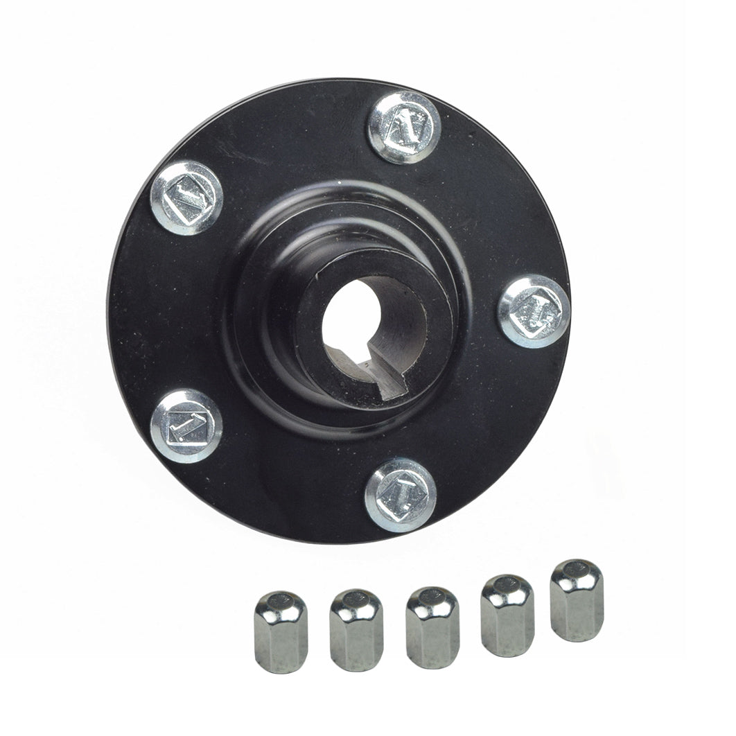 Rear Wheel Hub for the Pride Pursuit (SC713), Pursuit XL (SC714), & Pursuit Sport (MV714) featuring black metal construction with visible screws and five stainless steel lug nuts.