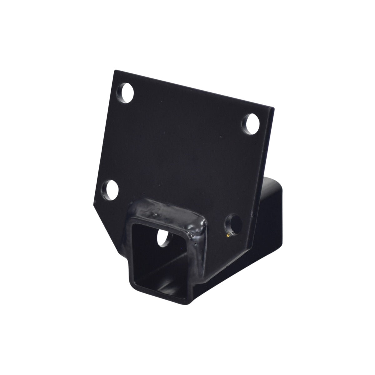 Rear Mounting Bracket for the Quantum Q6 Edge, featuring a black metal piece with multiple holes, designed to secure the scooter or power chair components effectively.