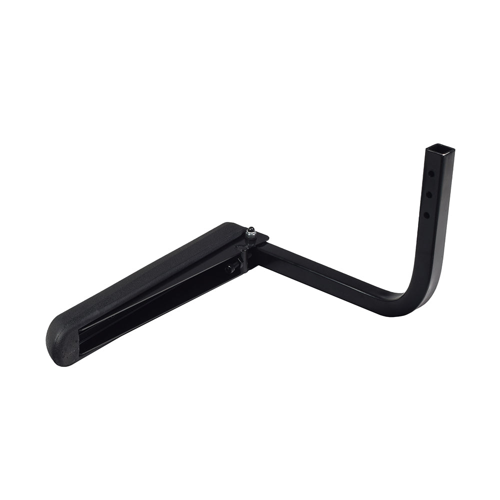 Complete Armrest Assembly for the Pride Revo, Sonic, & Victory 3 (Set of 2) showcasing a black metal corner with a handle, designed for compatibility with various seat assemblies on mobility scooters.