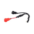 Battery Harness for the Jazzy 614, 614HD, & Quantum Q614 featuring a black cable, red and black wires, and connectors for replacing worn-out parts in power chairs.