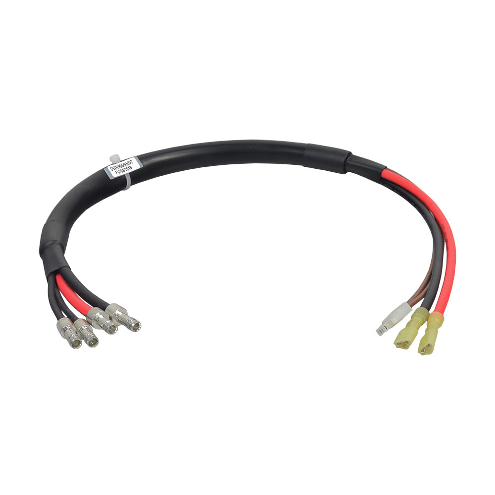 Motor and Brake Harness for Pride Victory 9 (SC709), featuring black and red wires, essential for maintaining scooter or power chair functionality, shown in a coiled form with visible connectors.