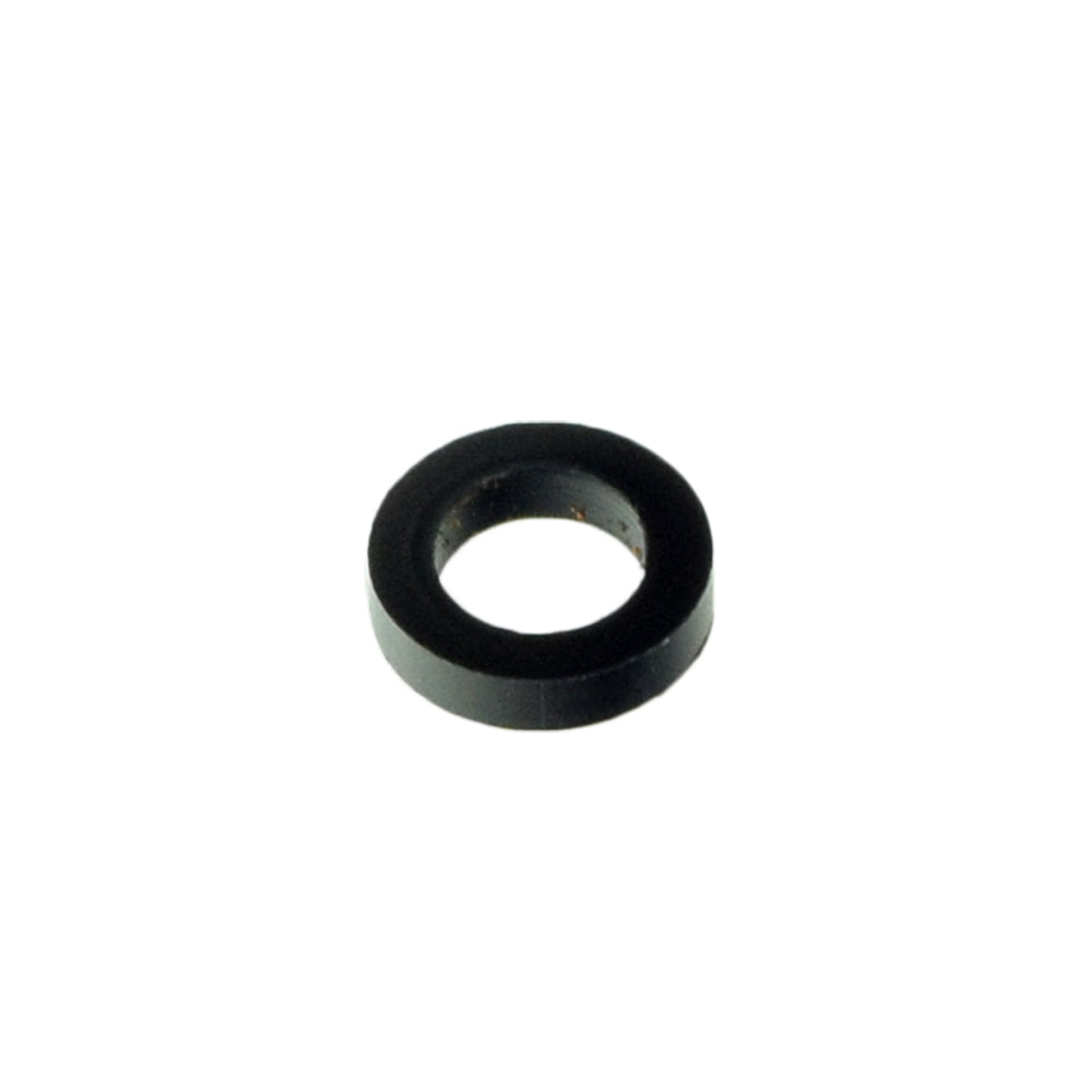 Black Nylon Washer for Jazzy Anti-Tip Wheels, a small, round object with a central hole, designed to fit various Jazzy power chair models.