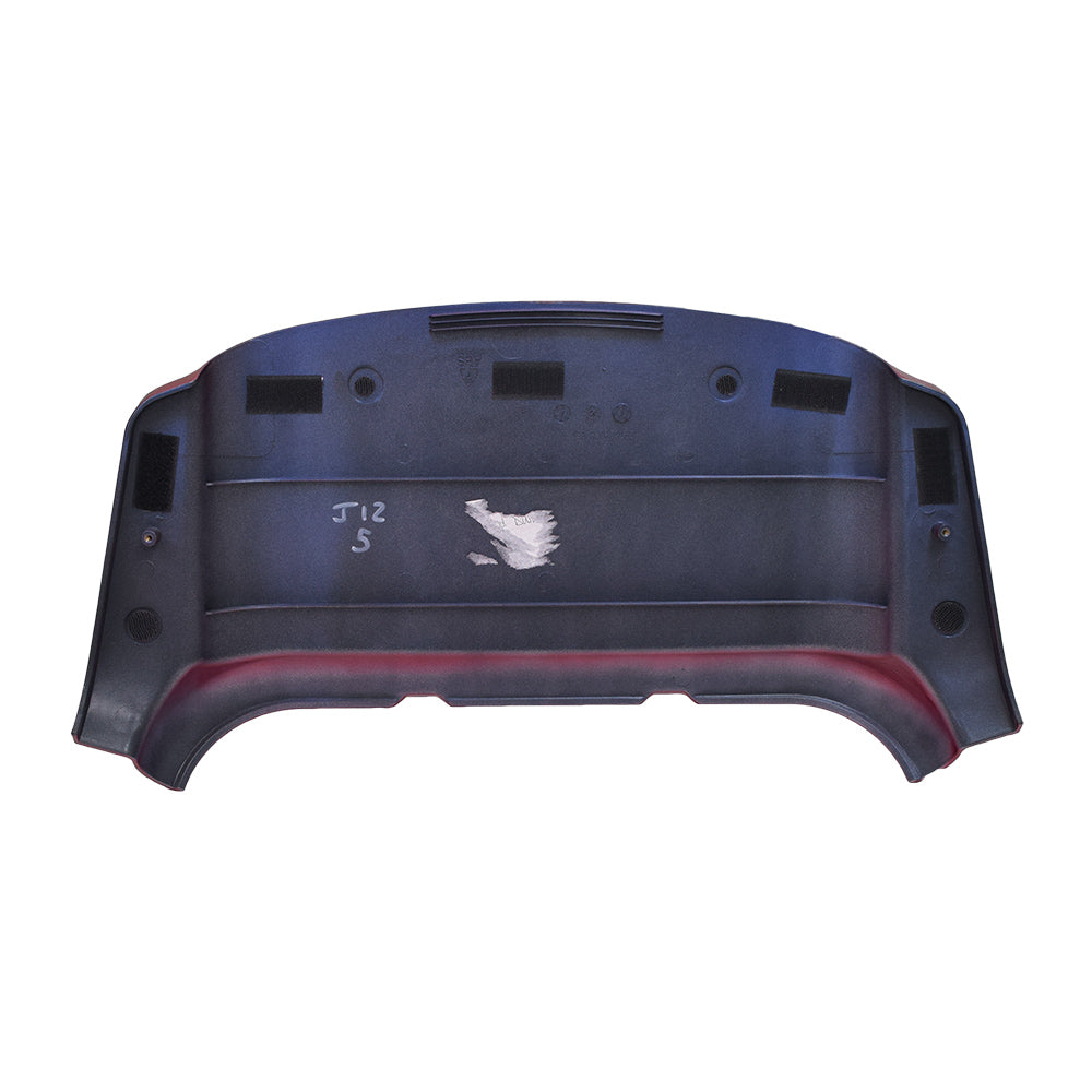 Candy Apple Red Rear Shroud Assembly for the Pride Pursuit XL (SC714) scooter with visible cutouts and white text, designed to replace rear body parts and maintain functionality.