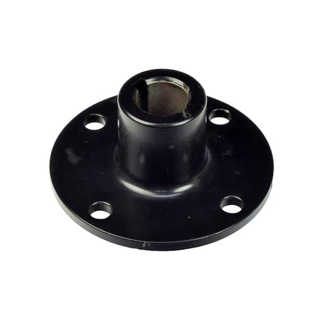 Drive Wheel Hub for the Jazzy 1650 & Quantum Q1650, a black metal object with multiple holes, featuring a 19 mm bore and dual keyways for secure axle attachment.