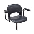 Complete Seat Assembly with Armrests for the Go-Go ES2 (S81); includes a foldable, black vinyl chair with armrests, seat plate, and 1 square post.