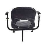 Complete Seat Assembly with Armrests for the Go-Go ES2 (S81) featuring a foldable, compact black vinyl seat with armrests, seat plate, and 1 square post, ideal for scooter replacements.