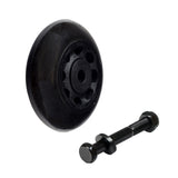 3 Anti-Tip Wheel Assembly for the Go-Go Go-Chair & Jazzy Z-Chair, featuring a black wheel with a central hole, bolt, washers, and nut, designed for power chair stability and safety.