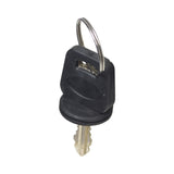 Key for the Pride Sport Rider, featuring a close-up of a key with a black plastic ring, designed as a genuine replacement for the Pride Mobility Sport Rider scooter.