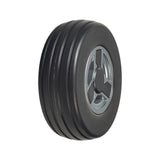 6 Black Caster Wheel Assembly for the Go-Go Go Chair (2016 & Newer) featuring a flat-free black solid tire on a gray Tri-spoke rim with a caster cap.