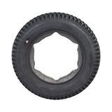 14x3 Flat-Free Black Tire with C-248 Powertrax Tread for the Quantum Q6 Edge 2.0 & Q6 Edge 2.0 X, showing a knobby tread pattern and central hole, designed for durability and dependability.