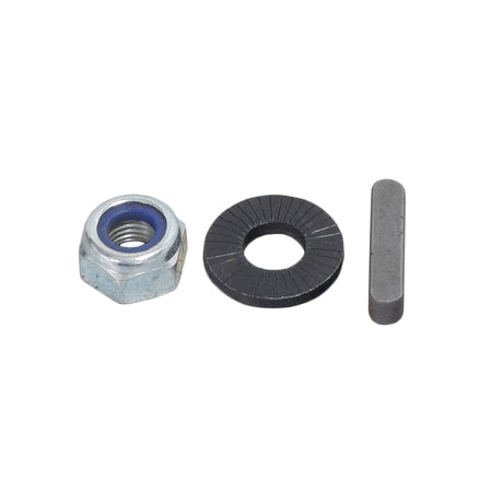 Drive Wheel Nut Kit for the Jazzy 614, 614HD, & Quantum Q614 Power Chairs, featuring a close-up of a nut, washer, and magnet. Essential hardware components for power chair functionality.