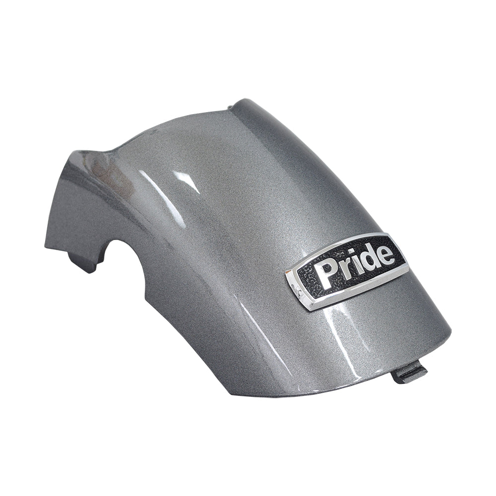 Pewter Shroud Inserts for the Jazzy Zero Turn (ZT) mobility scooter, featuring a silver fender with a logo, including front console shroud, battery box, and front and rear panels for a refreshed look.