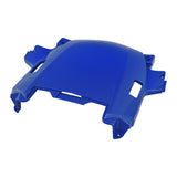 Top Shroud With Inserts for the Jazzy Elite 14 & Elite HD, featuring a blue plastic cover with ventilation holes. Ideal for protecting electrical and mechanical components from dirt and moisture.