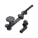 Right Side Swing Away Joystick Bracket for Jazzy & Quantum Power Chairs with VSI, VR2, GC3, & R-NET Joysticks, featuring a black metal object with a handle designed to hold various joystick models.