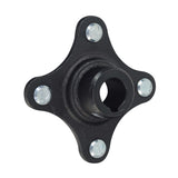 Hub for the Quantum 4Front, a black metal object with visible silver screws, essential for maintaining scooters or power chairs, ensuring compatibility and smooth operation.