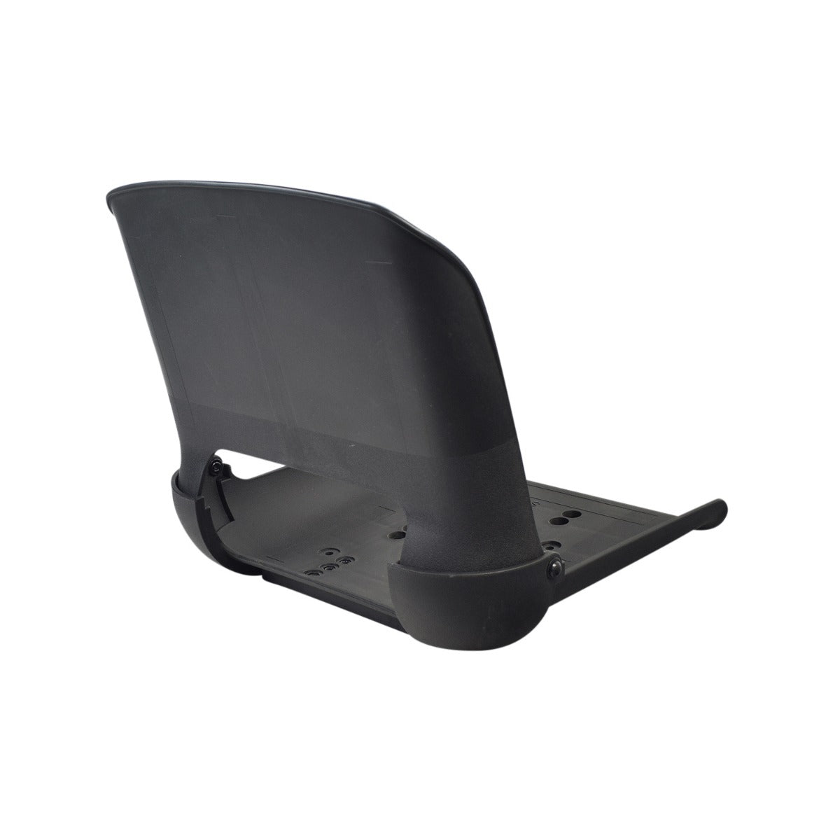 Molded Plastic Seat for the Pride Revo 2.0 (S66/S67) & Go-Chair Med shown without armrests, featuring a structured black plastic seat back and base.