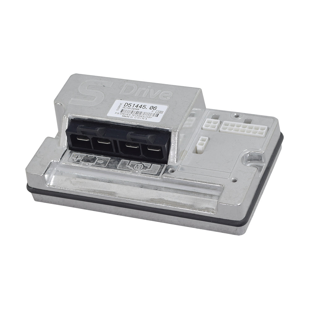 120 Amp S-Drive Controller for the Pride Maxima (SC900/SC940) featuring black and white buttons, visible label, and ports.