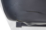 20 Seat for the Pride Mobility Sport Rider Scooter (Blemished) featuring a black leather surface with a visible crack. This seat includes armrests, headrest, seatbelt, and sliding-track seat plate with lever.