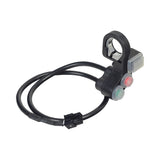 Horn, Headlight, & Turn Signal Switch for the Pride Mobility Sport Rider Scooter, featuring a black cable with red and green buttons, designed to mount on the left handlebar.