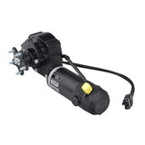 Motor & Brake Assembly with Curtis Connector for the Quantum Q6 Edge 2.0, Q6 Edge 2.0X, & Q6 Edge 3.0; a black motor with an attached cable and visible yellow button.