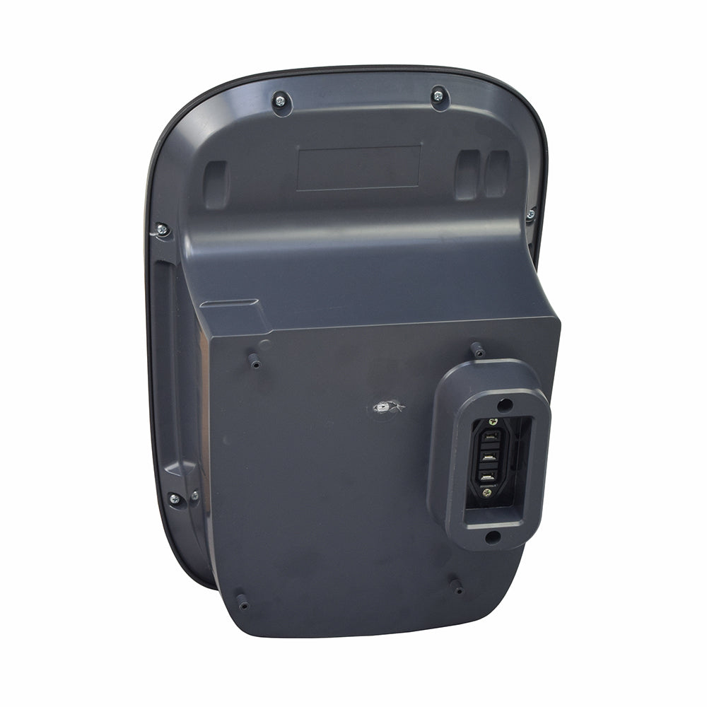 24 Volt 11.50 Ah Lithium Battery Box Assembly for the Go-Go Folding Scooter (S19), featuring a grey rectangular body with a black cover and visible USB port, shown close-up.