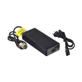 2.50 Amp Lithium Battery Charger for the Go-Go Folding Scooter (S19), featuring a black rectangular device with attached cables and plugs, designed specifically for charging lithium batteries.