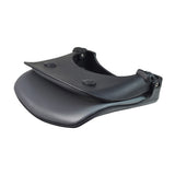 16x13 Gray Vinyl Seat Assembly for the Go-Go Folding Scooter (S19) (Blemished) featuring a black strap and handle, close-up details of the black and grey seat surface visible.