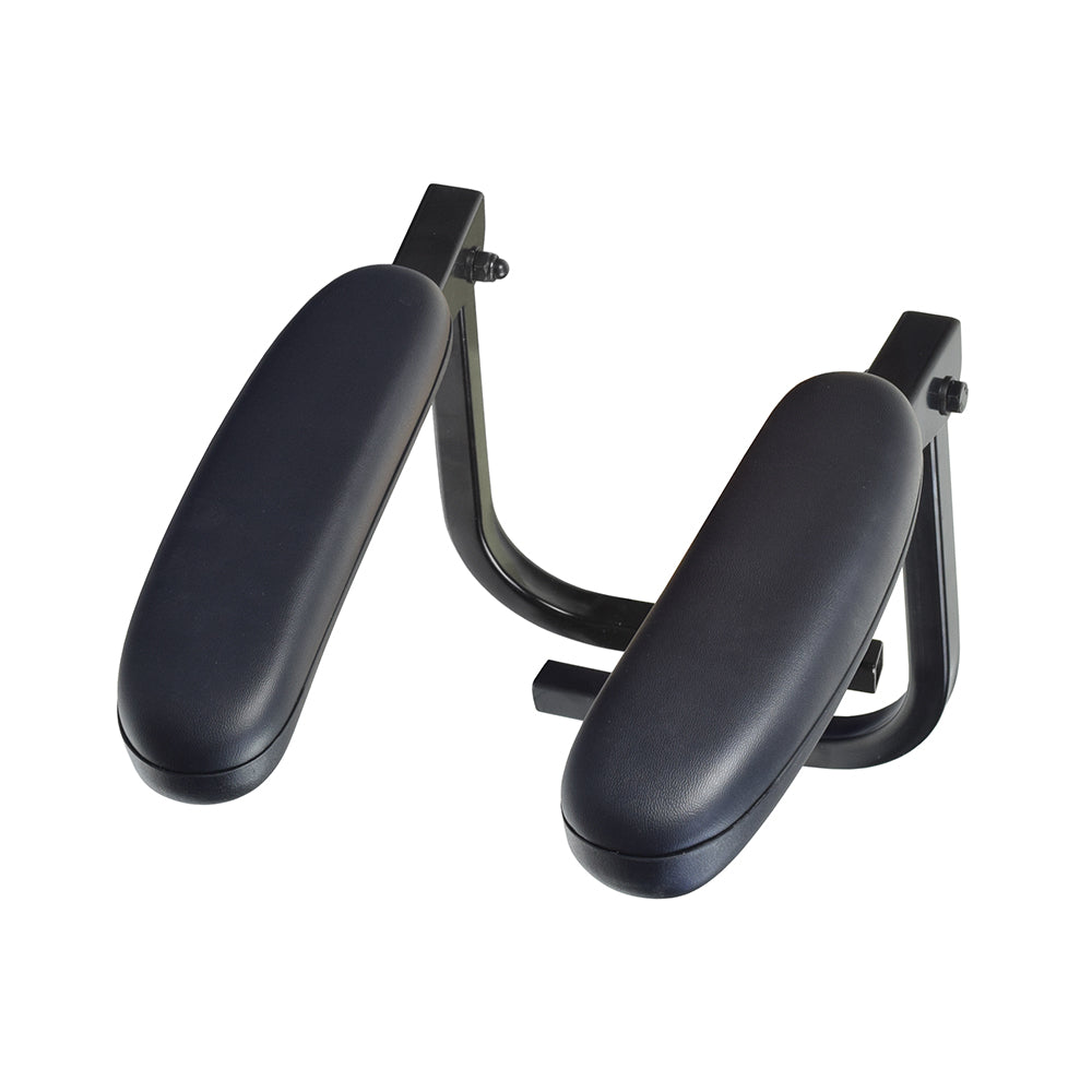 Complete Left & Right Armrest Assembly for the Go-Go Folding Scooter (S19) showing black armrests designed to enhance scooter comfort and support, depicted on a clean background with visible metal frame elements.