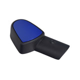 Left Side Blue Front Caster Cover for the Pride Jazzy Select 6 and Select 6 Ultra, featuring a blue handle with a square blue button and a black circular detail.