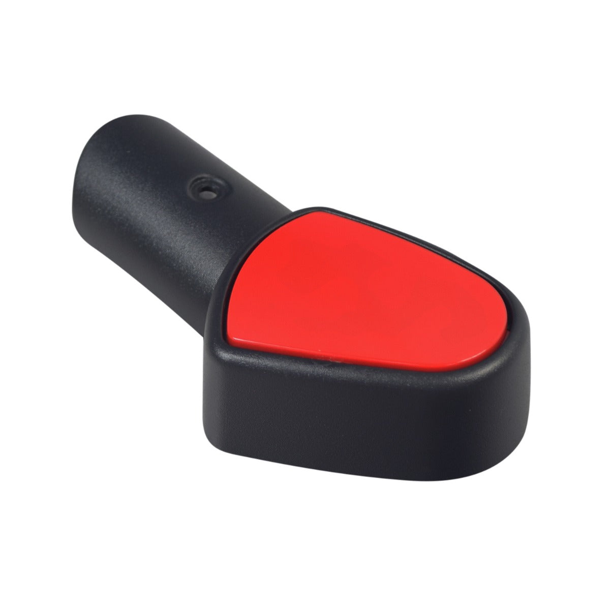 Right Side Front Caster Fork Cover with Red Insert for the Jazzy Select 6, featuring a distinctive red handle, designed to maintain the functionality of your scooter or power chair.