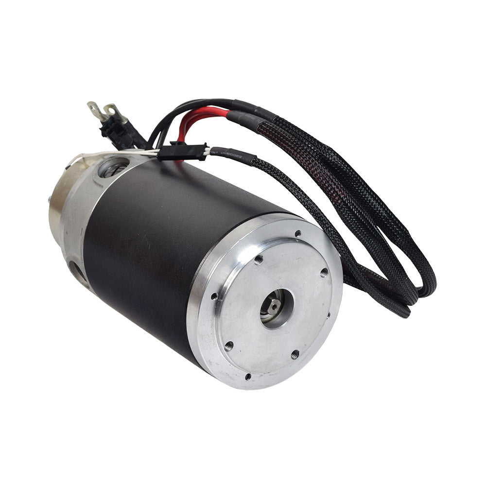 Motor and Brake Assembly for the Pride Pursuit XL (SC714), featuring a black and silver electric motor with attached wires, essential for maintaining scooter or power chair functionality.