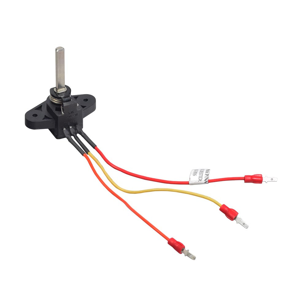 5K Ohm Throttle Potentiometer (Throttle Pot) Assembly for Pride Scooters (Version 1001), shown with its mounting bracket, wiring harness, and spring, specifically designed for precise throttle control in various scooter models.