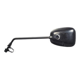 Clamp-On Extra Large Rear View Mirror Assembly (Blemished) with a long handle, designed for mobility scooters. Features a black enamel finish with minor scrapes, complete with mounting hardware.