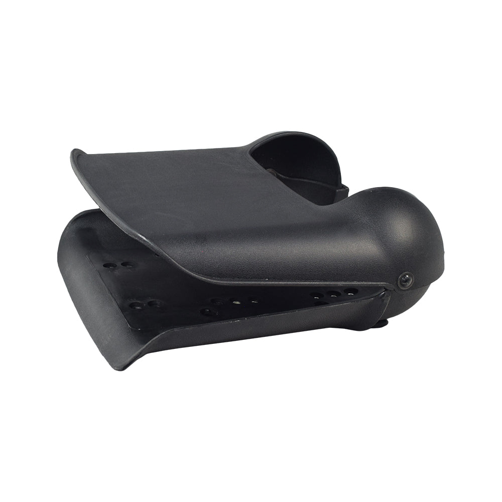 17 Wide Molded Seat Frame for Go-Go Mobility Scooters, featuring a black plastic structure with holes, designed for all Go-Go travel scooter models. Seat back and base included; covers sold separately.