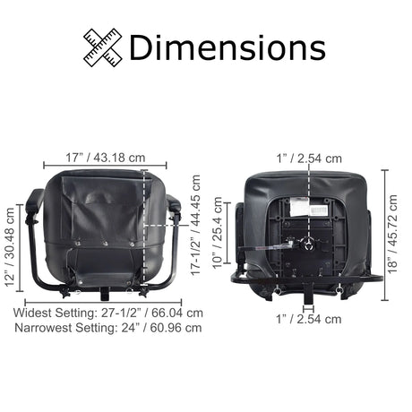 17" Wide Molded Seat Assembly for Go-Go and Pride Mobility Scooters (Blemished)
